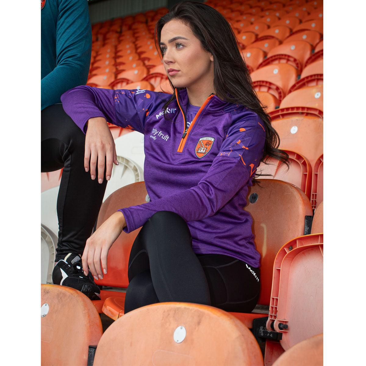 Mc Keever Armagh GAA Official Vital Lightweight 1/4 Zip Top - Womens - Purple/Orange