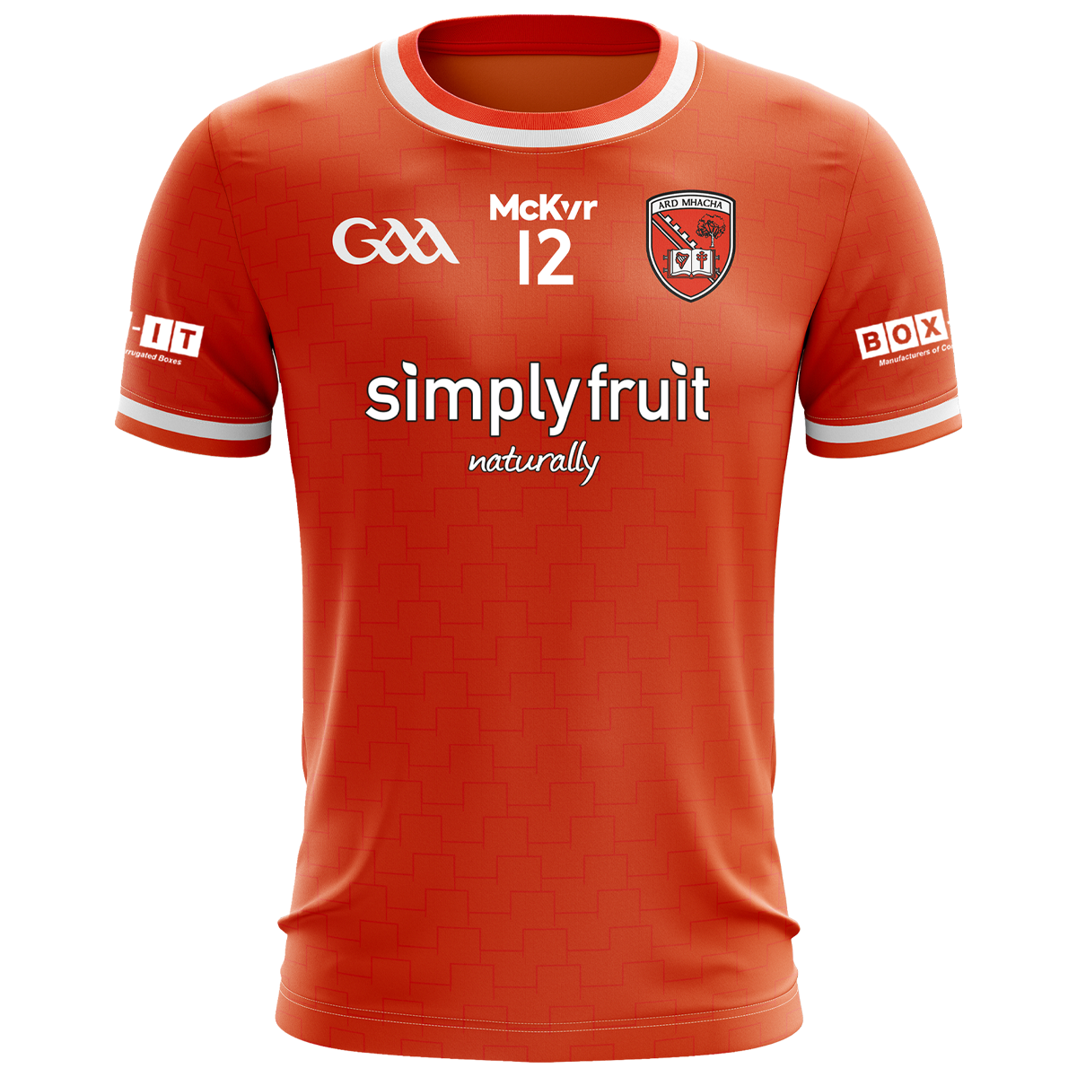 Mc Keever Armagh GAA Official Numbered Home Jersey - Adult - Orange/White