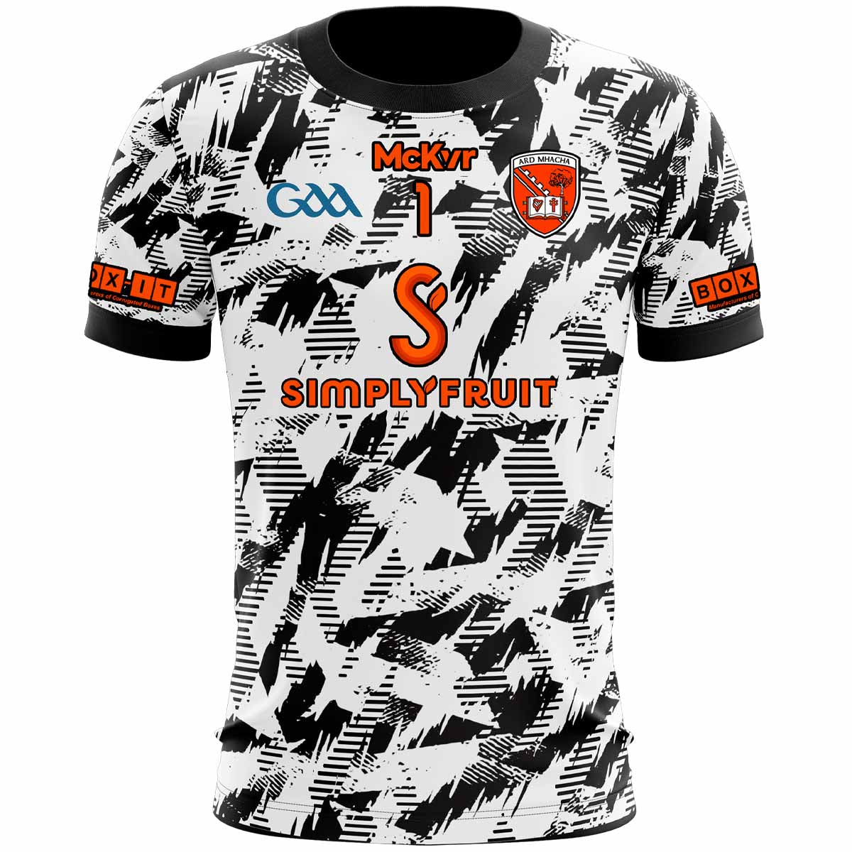 Mc Keever Armagh GAA Numbered Goalkeeper Jersey - Youth - White/Black