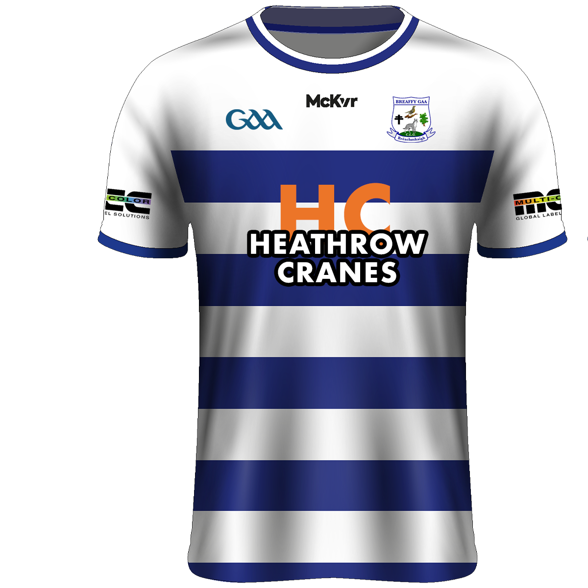 Mc Keever Breaffy GAA Playing Jersey - Adult - White/Royal