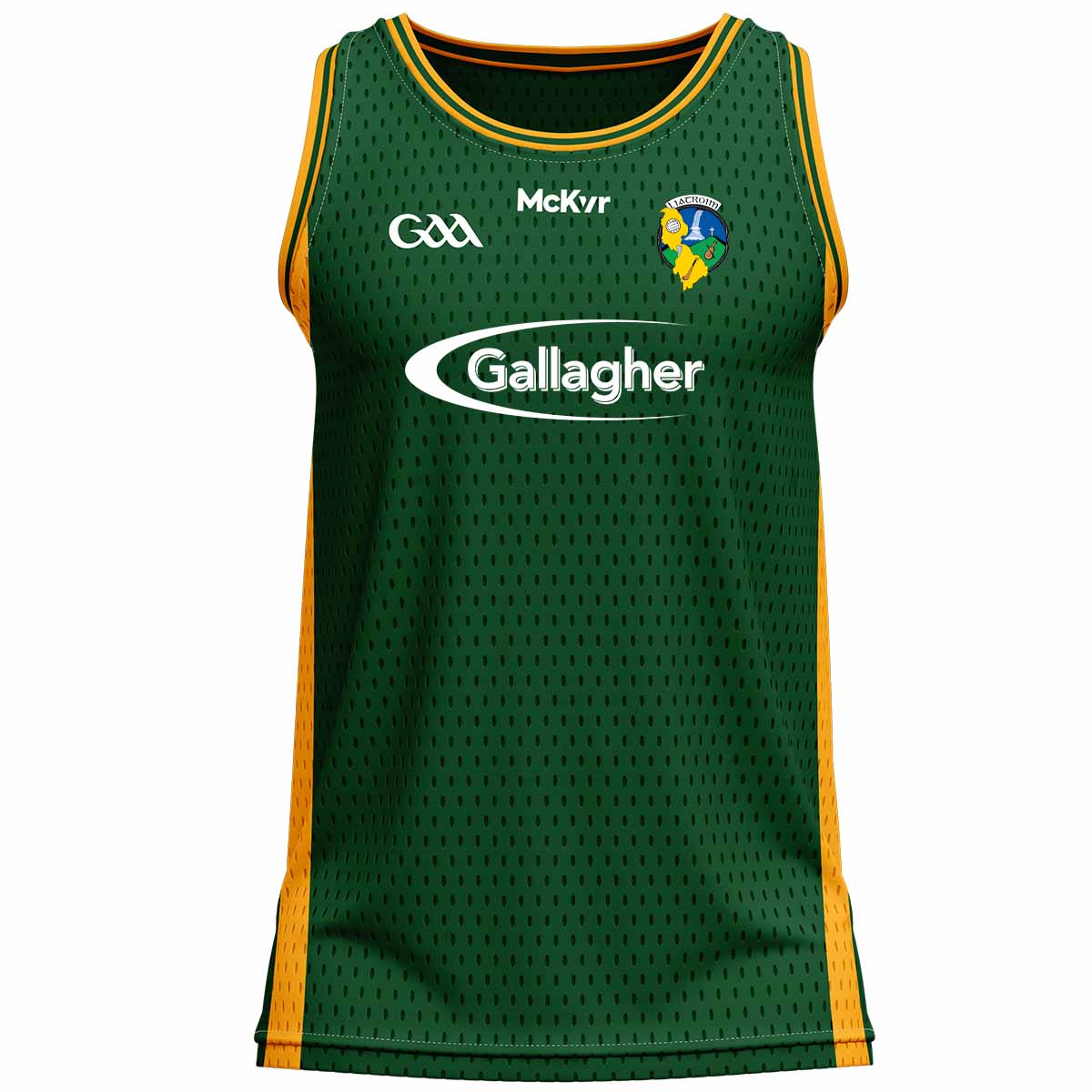 Mc Keever Leitrim GAA Official Vital Basketball Vest - Adult - Forest Green/Amber