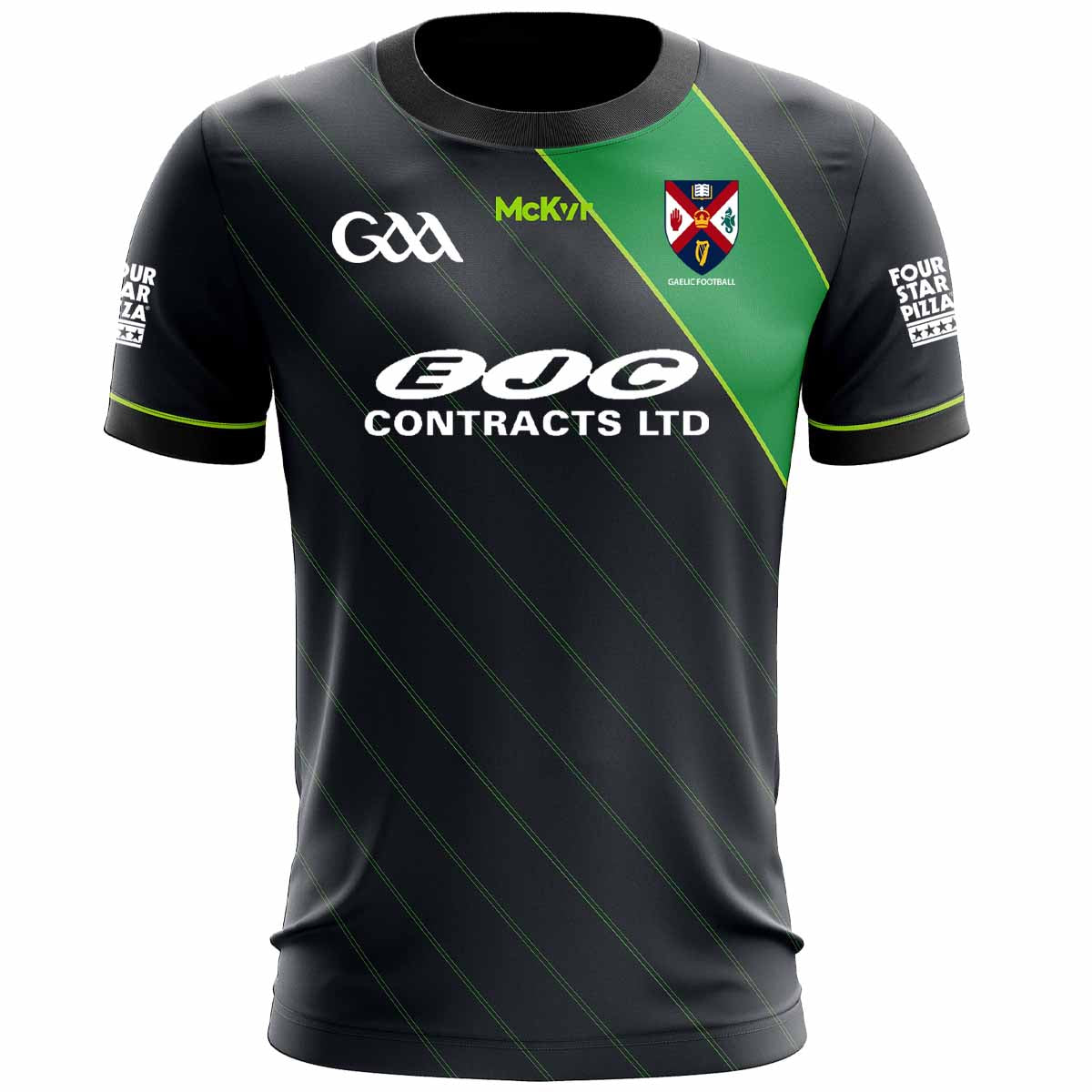 Mc Keever Queens GAA Official Gaelic Football Home Goalkeeper Jersey - Adult - Black Player Fit