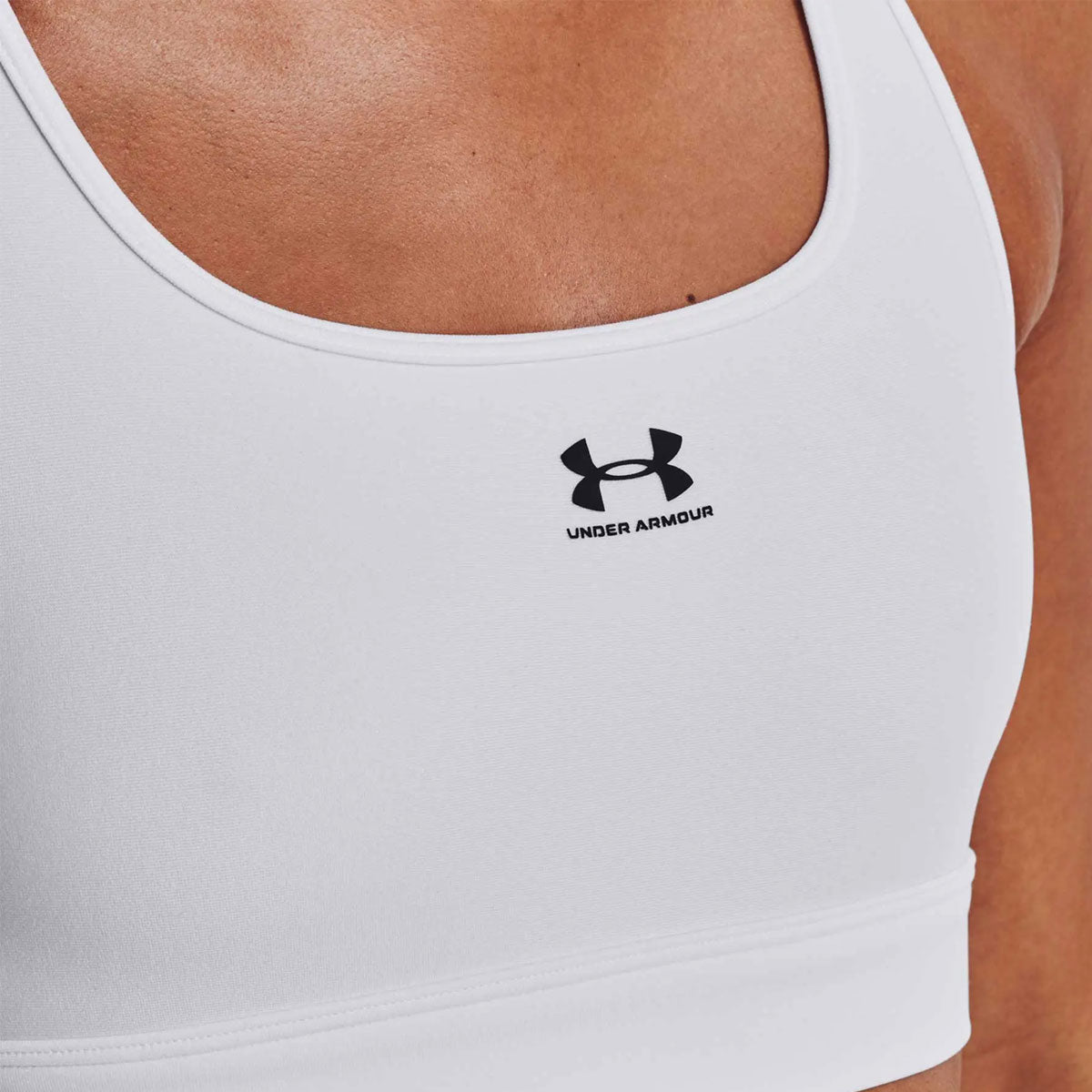 Under Armour HeatGear Armour Mid Padless Sports Bra - Womens - White/Black