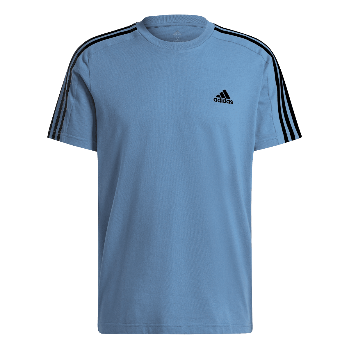 adidas Essentials Single 3 Stripes Tee - Mens - Semi Blue Burst