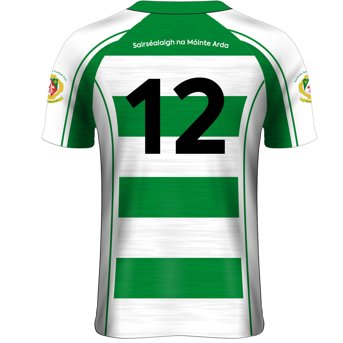 Mc Keever Sarsfields GAA Numbered Match Jersey - Adult - White/Green Player Fit