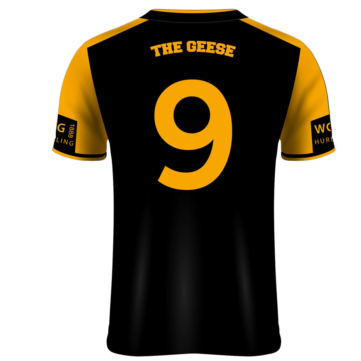 Mc Keever Wild Geese GAA Numbered Match Jersey - Adult - Black/Amber Player Fit