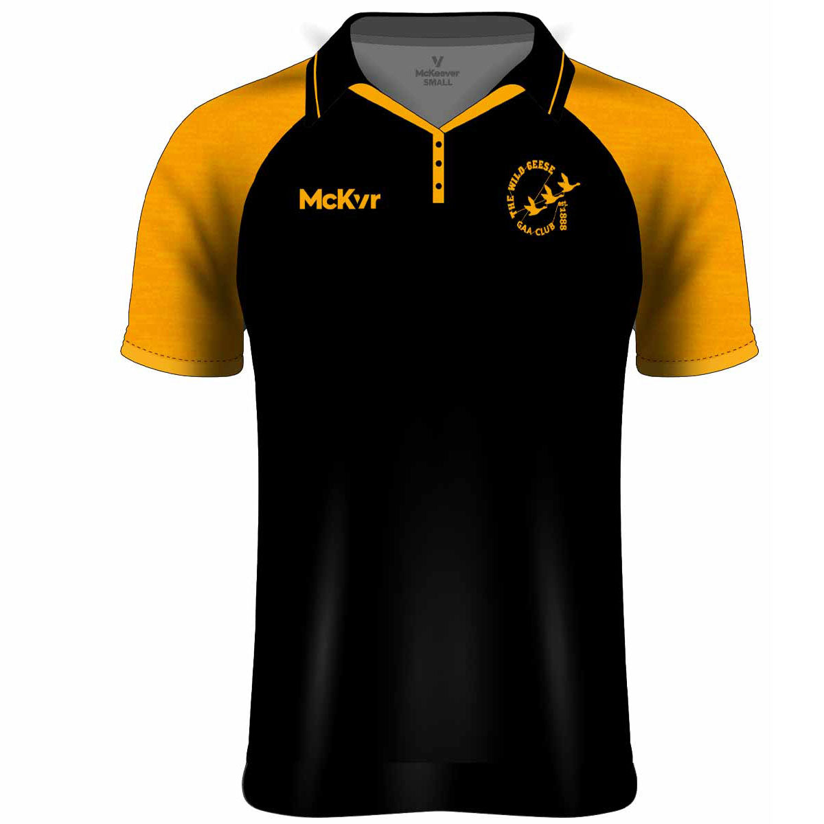 Mc Keever Wild Geese GAA Polo - Adult - Black/Amber